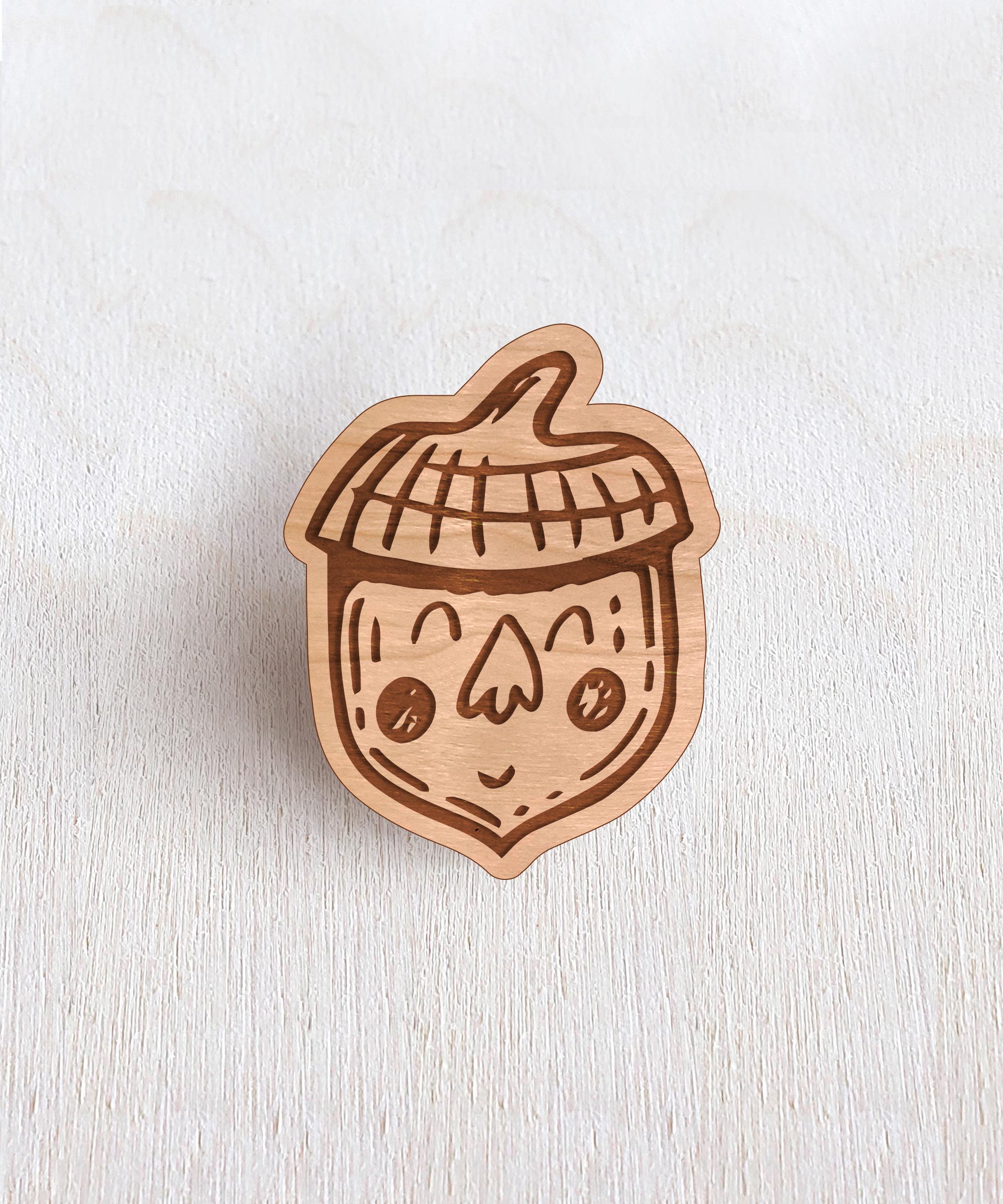 Acorn Wooden Pin