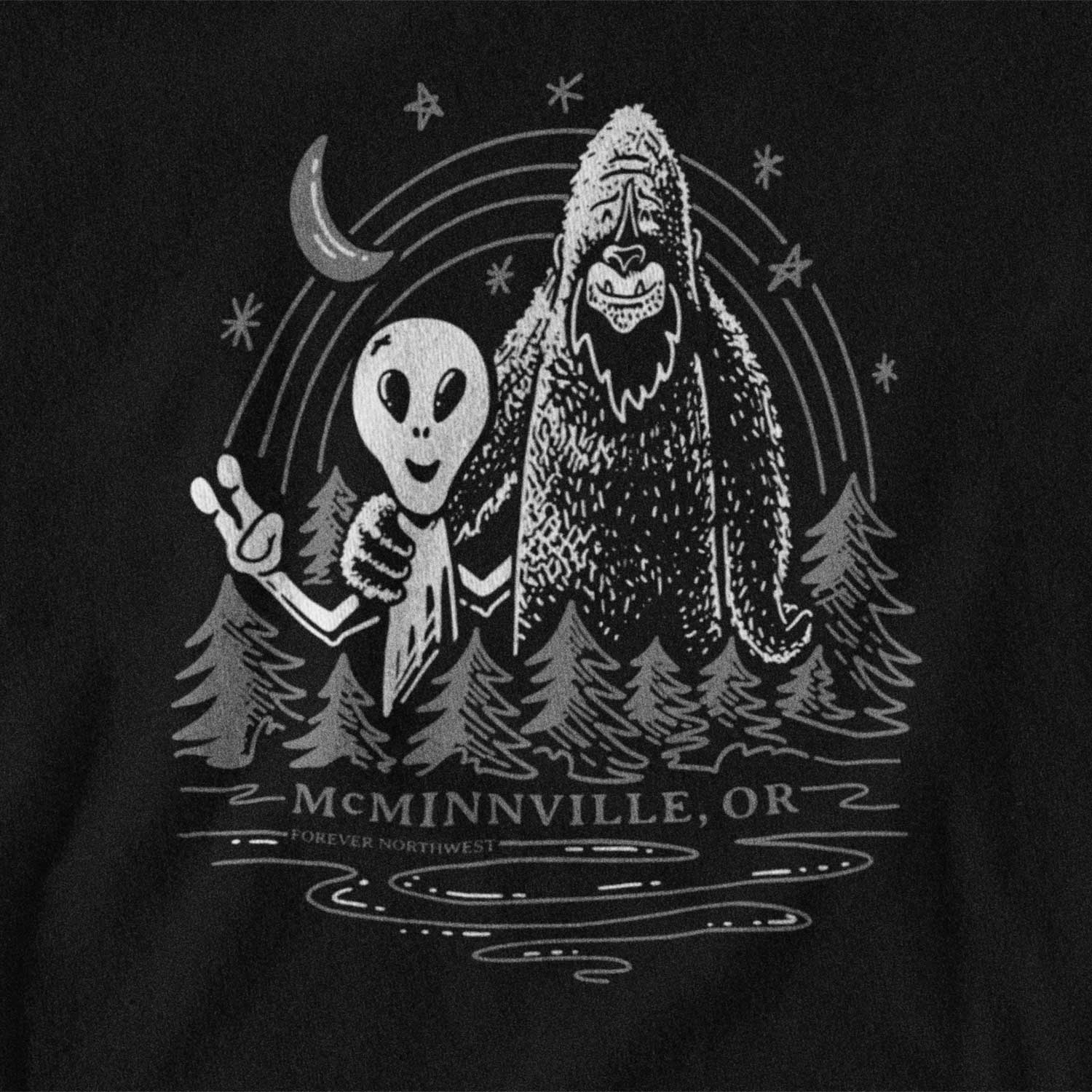 Alien & Sasquatch OG McMinnville T-shirt