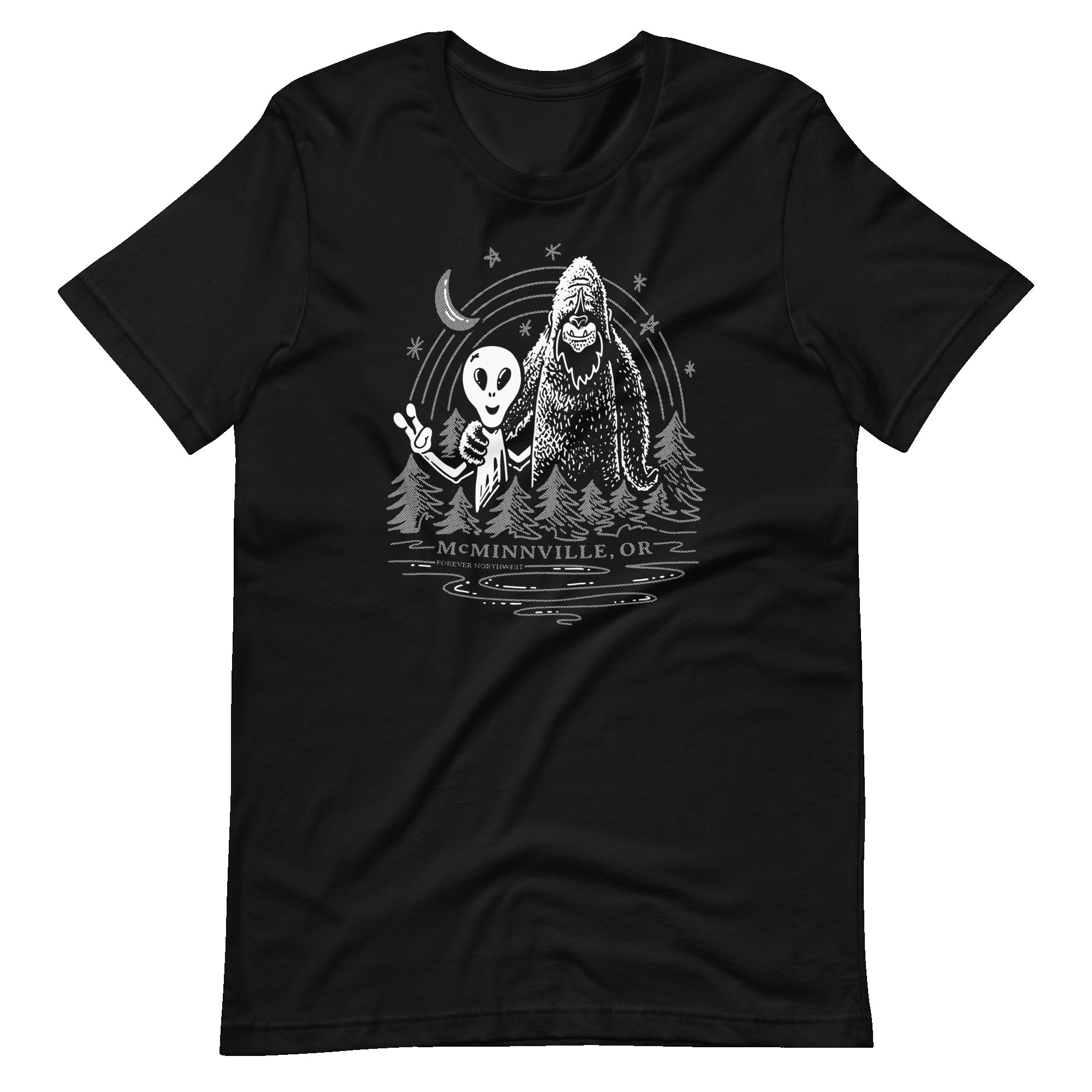 Alien & Sasquatch OG McMinnville T-shirt