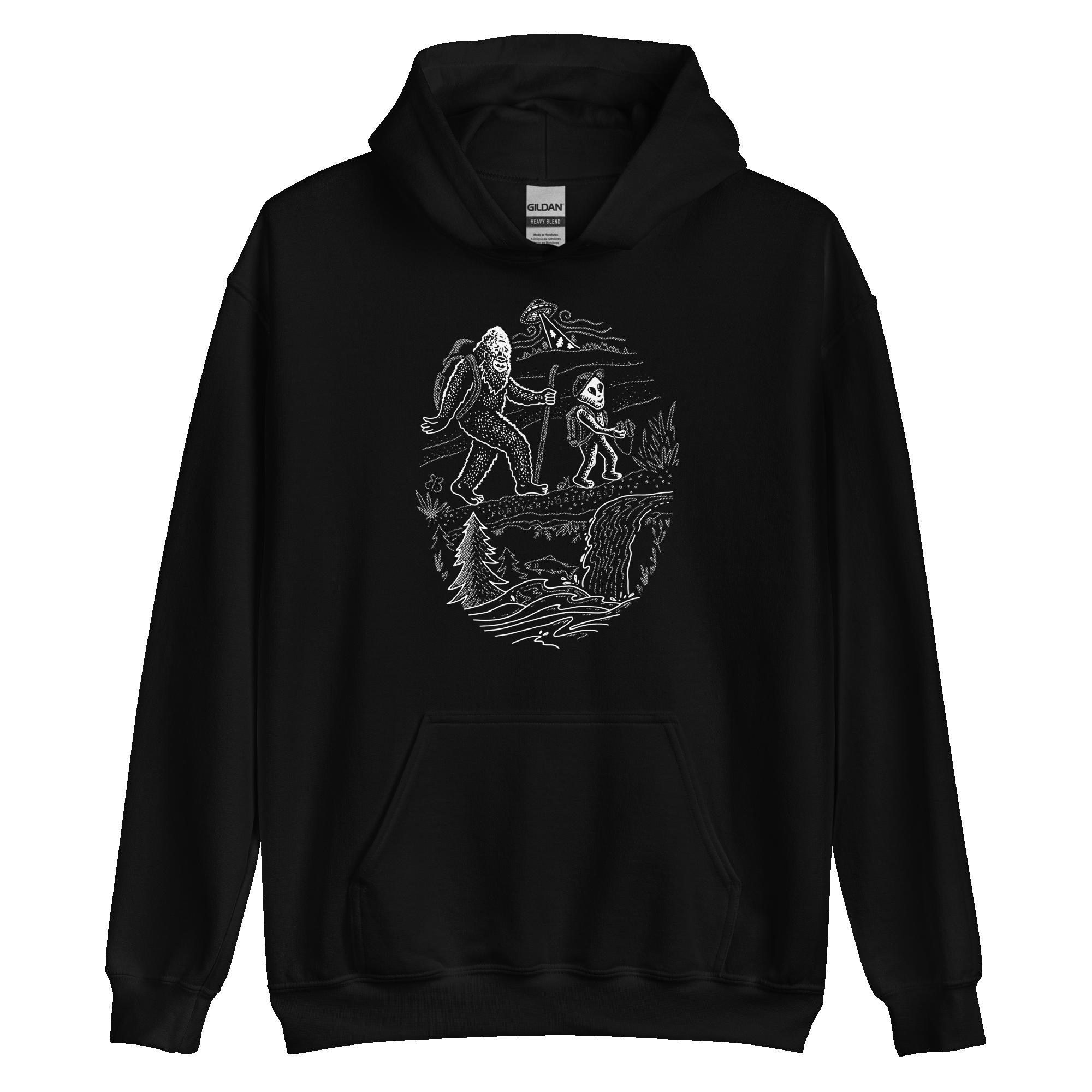 Alien & Sasquatch Hiking Hoodie