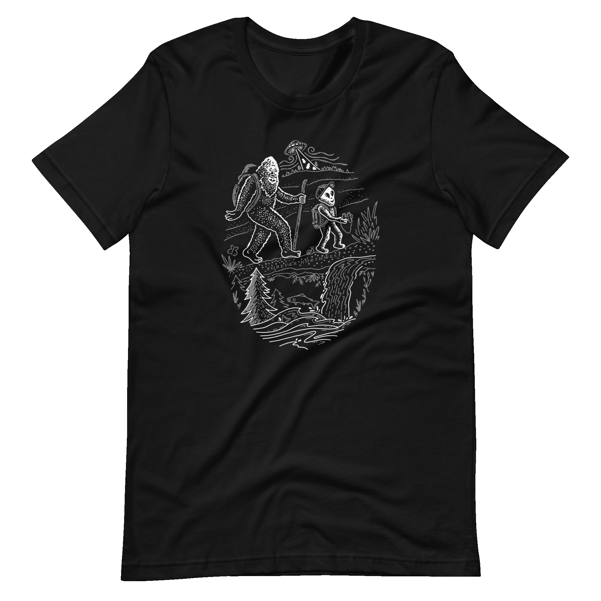 Alien & Sasquatch Hiking T-shirt