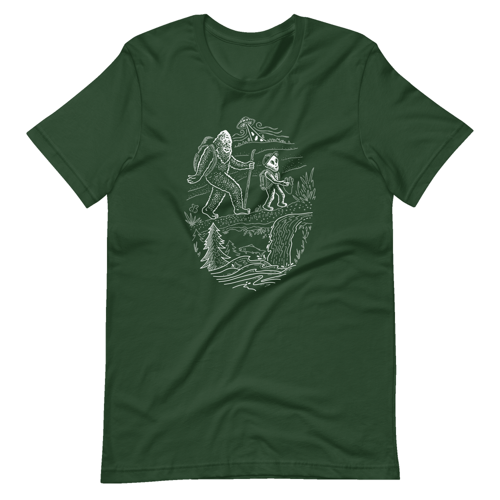 Alien & Sasquatch Hiking T-shirt