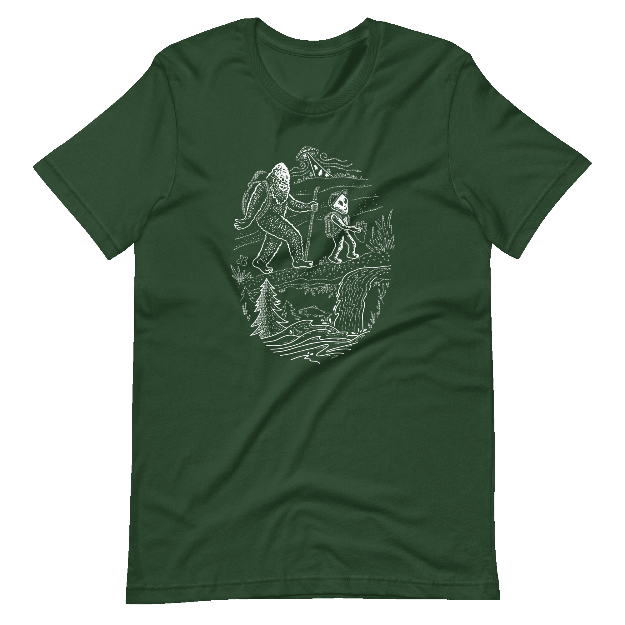 Alien & Sasquatch Hiking T-shirt
