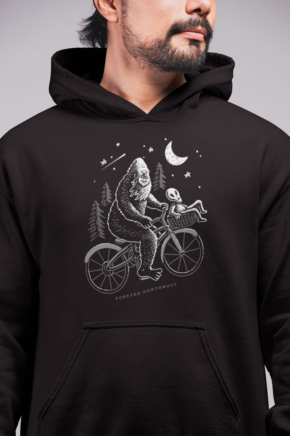 Alien & Sasquatch Bike Ride Hoodie