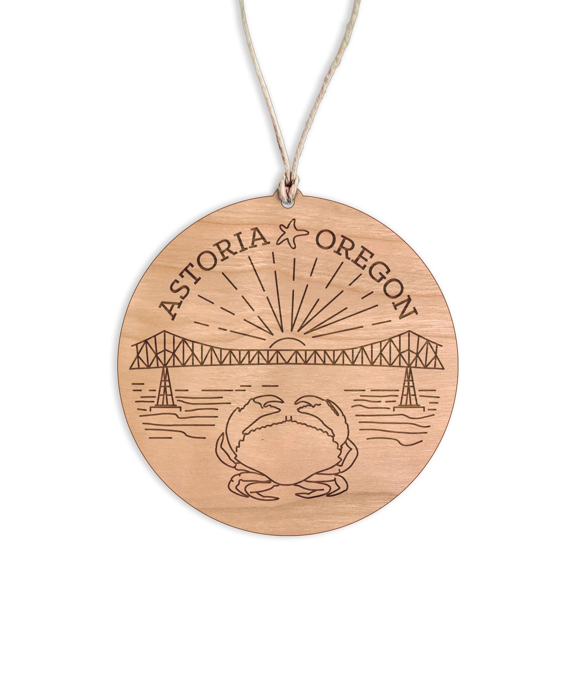 Astoria Oregon Round Christmas Ornament