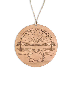 Astoria Oregon Round Christmas Ornament