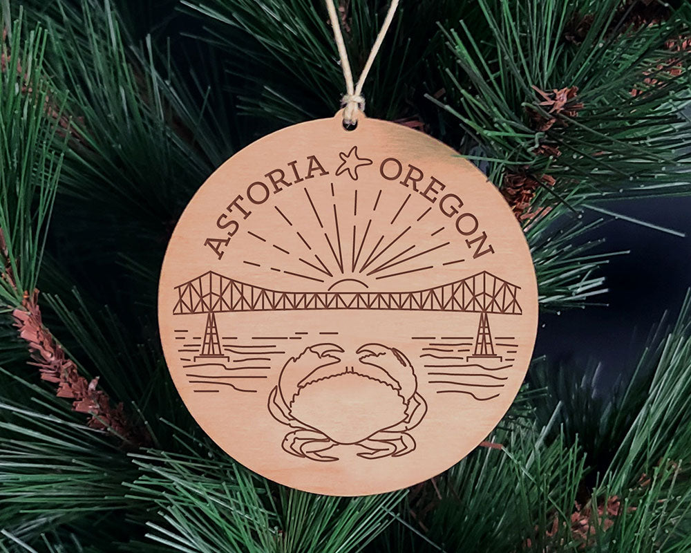 Astoria Oregon Round Christmas Ornament
