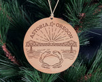 Load image into Gallery viewer, Astoria Oregon Round Christmas Ornament
