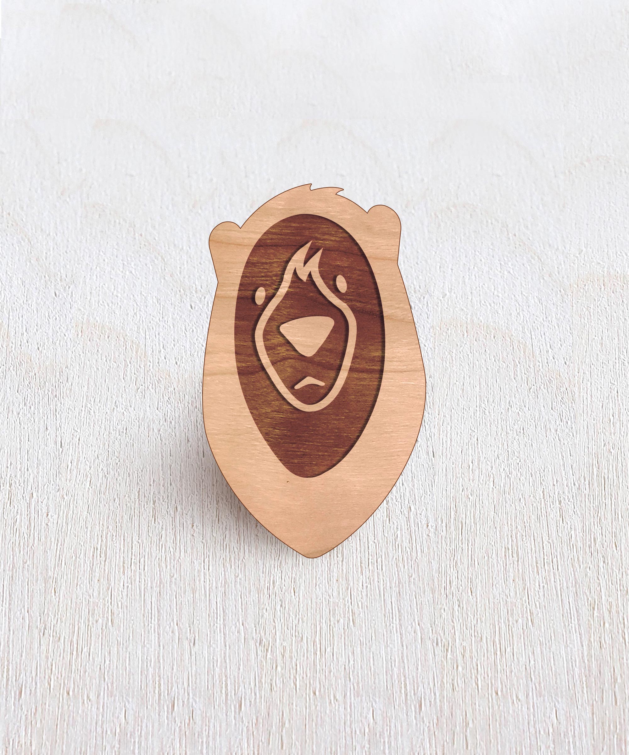 Bear Wooden Pin