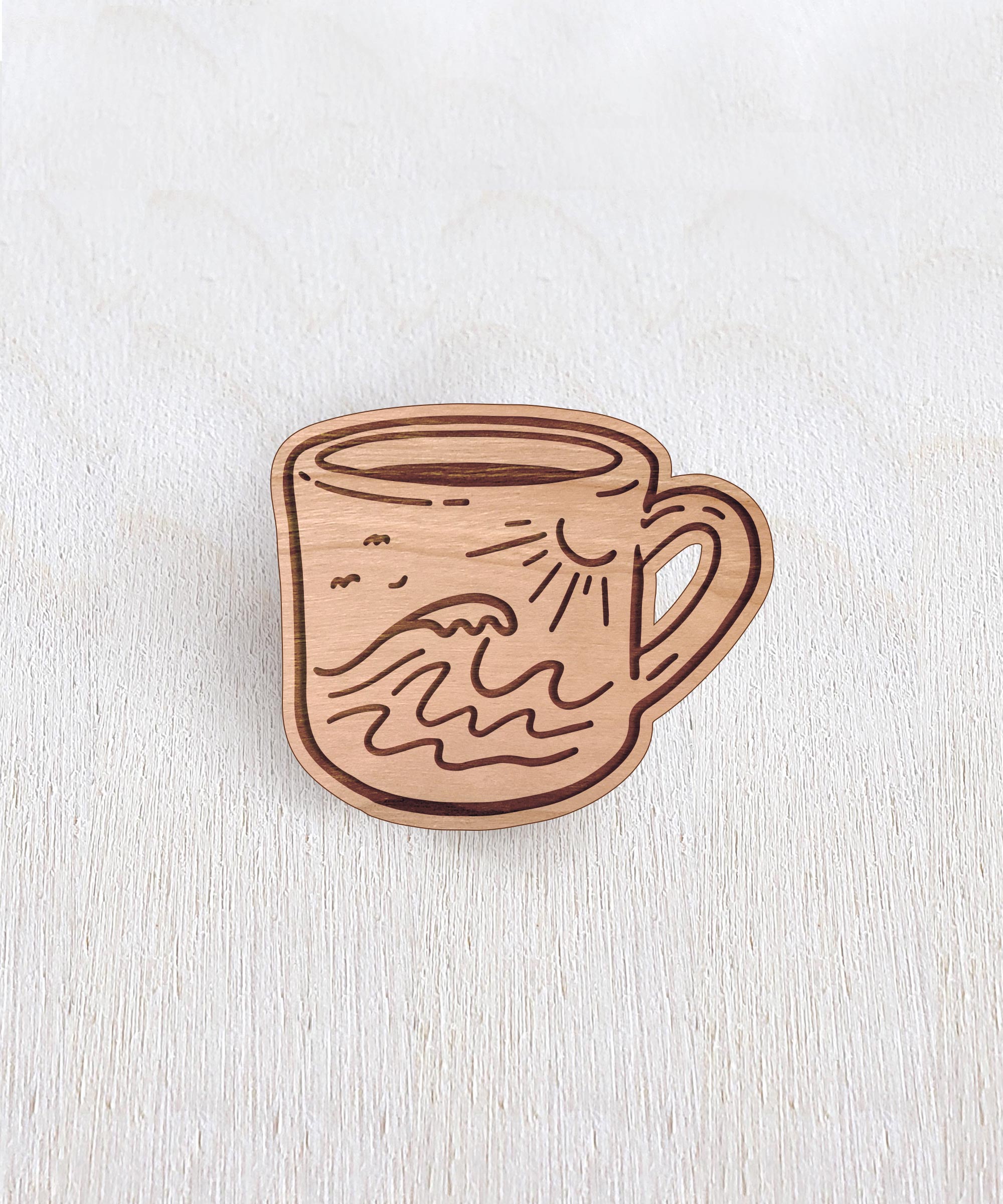 Coast Coffee Wooden Pin