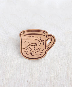 Coast Coffee Wooden Pin