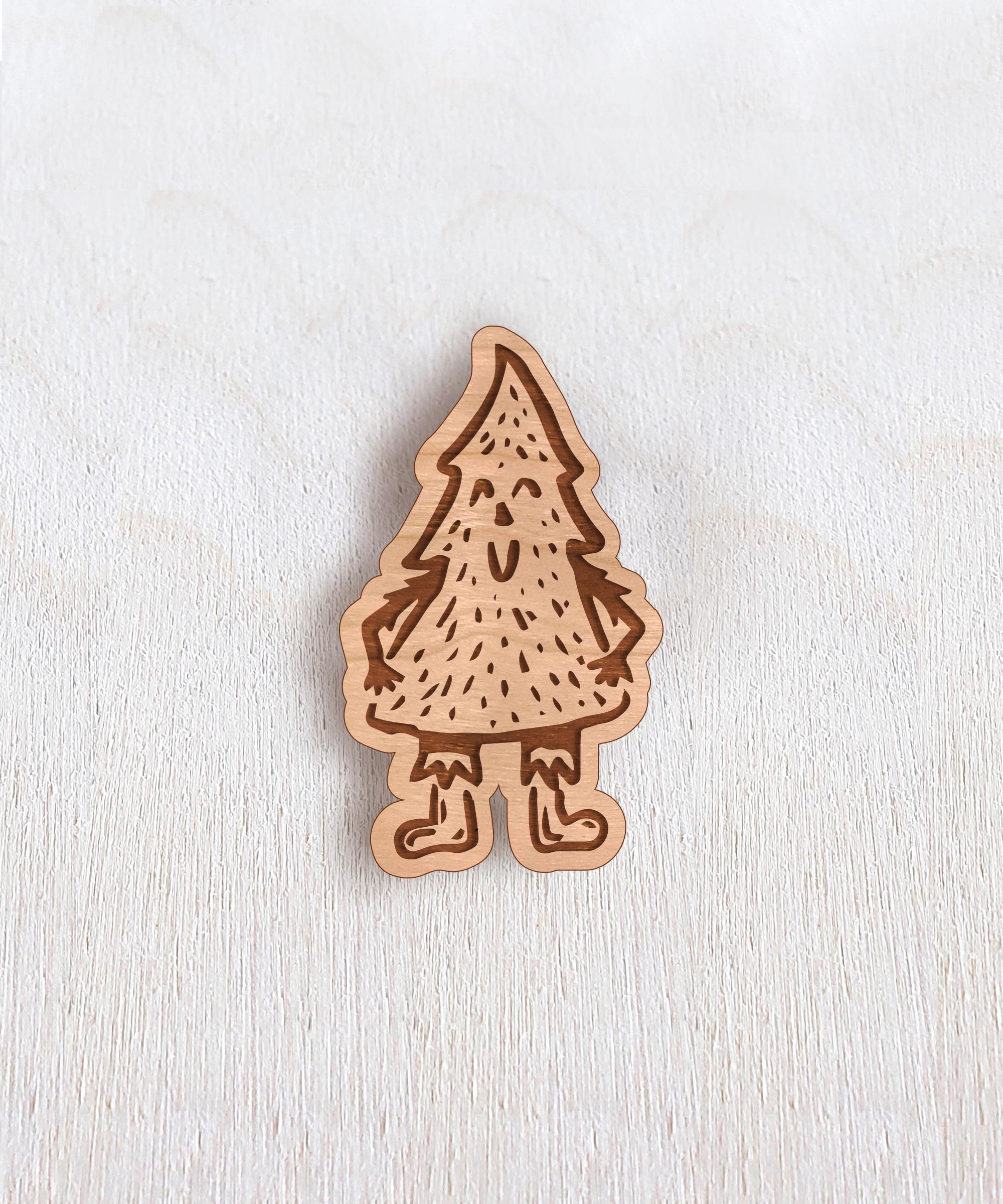 Friendly Tree Wooden Pin