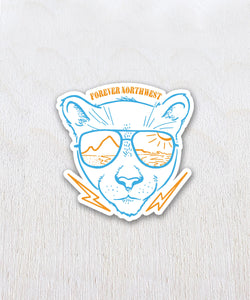 Mountain Lion Summer Sticker