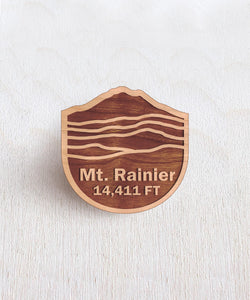 Mt Rainier Wooden Pin
