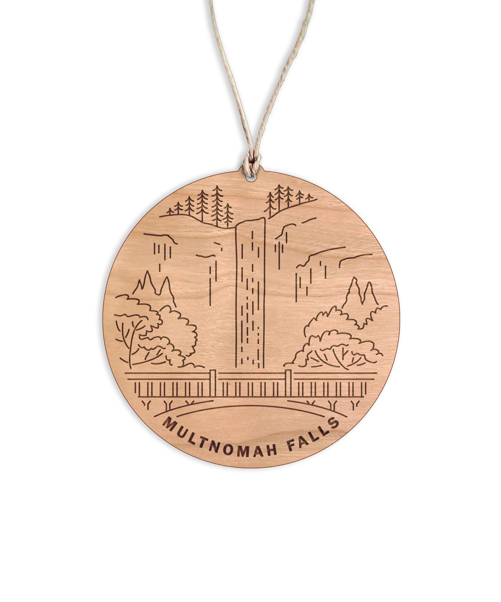 Multnomah Falls Round Christmas Ornament