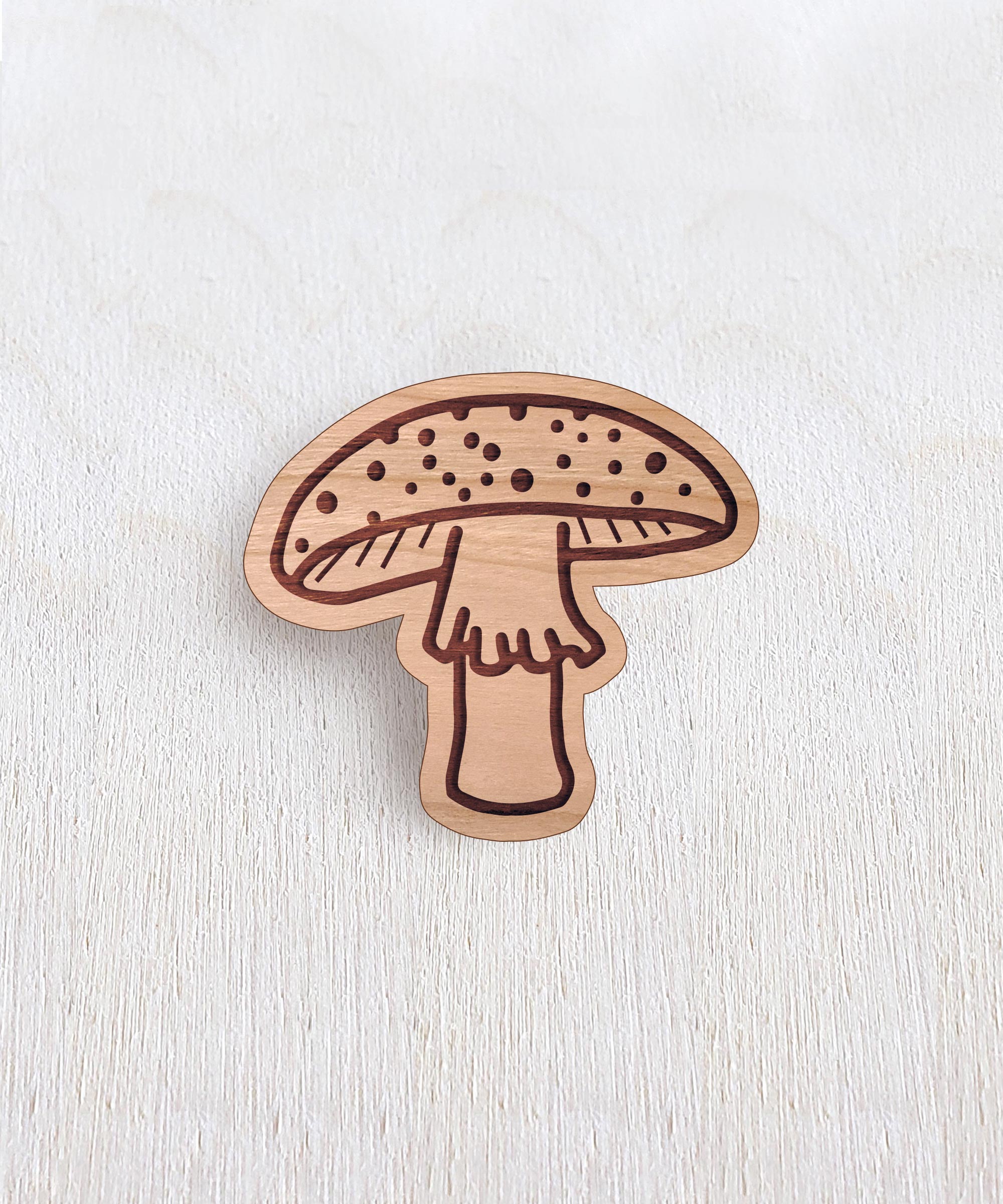 Mushroom Wooden Pin