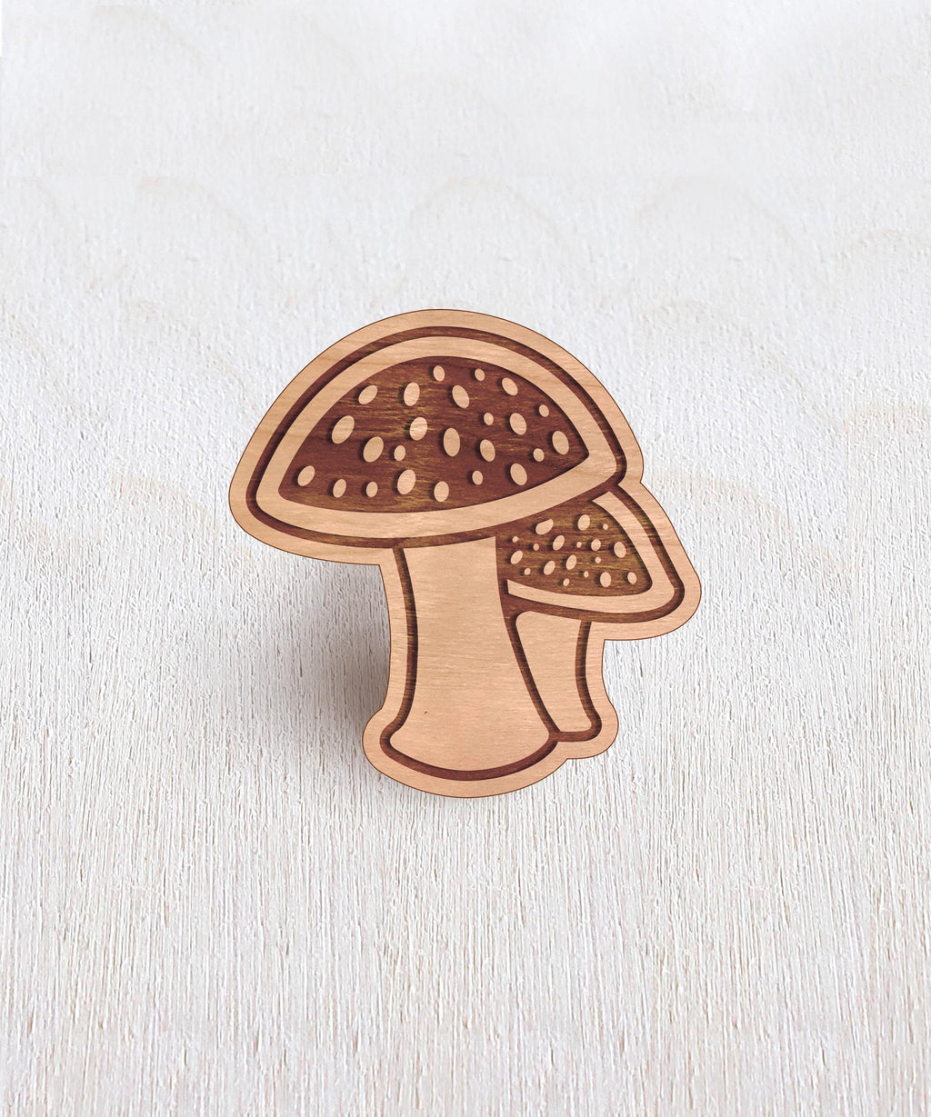 Mushroom Wooden Pin