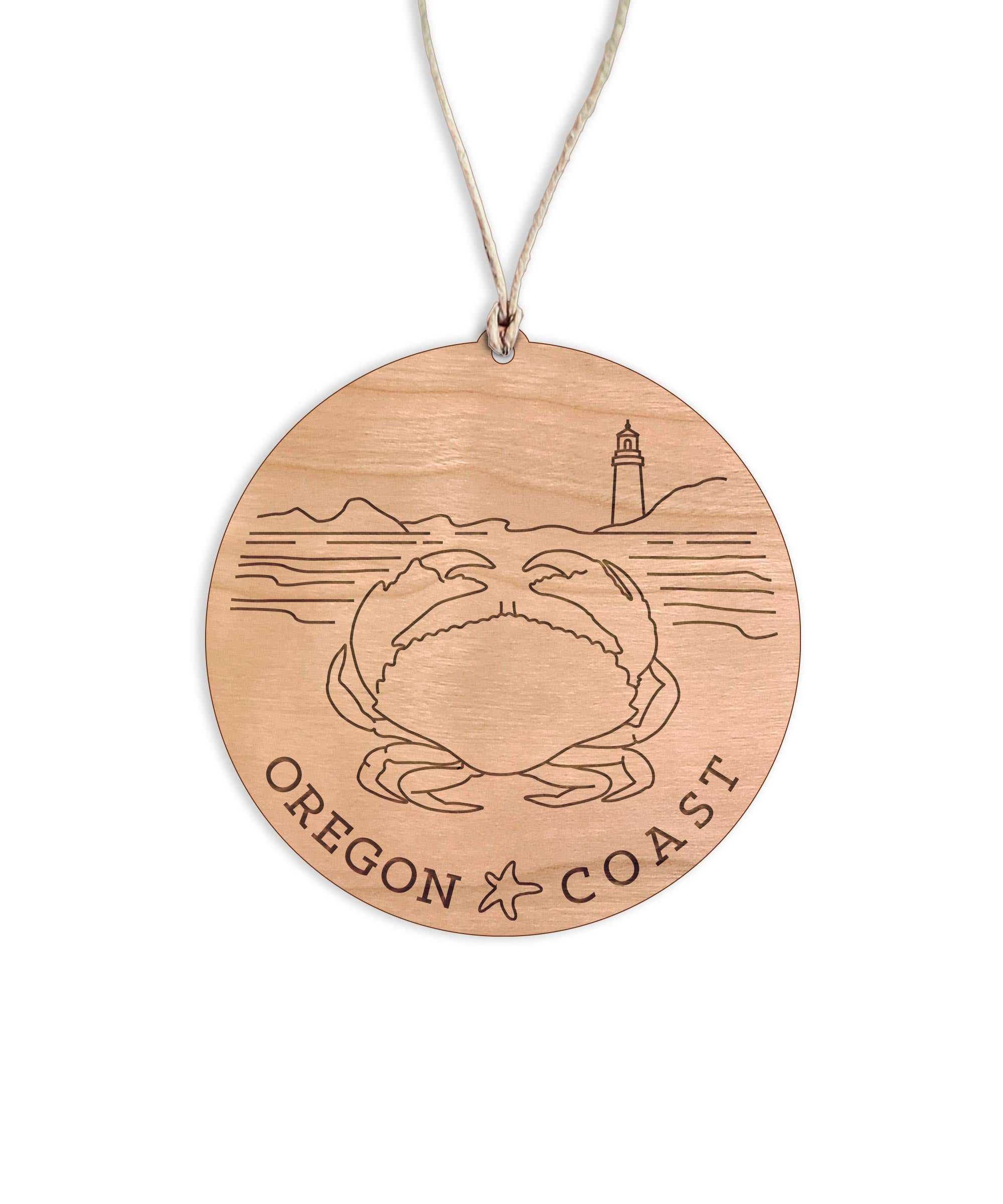 Oregon Coast Round Christmas Ornament