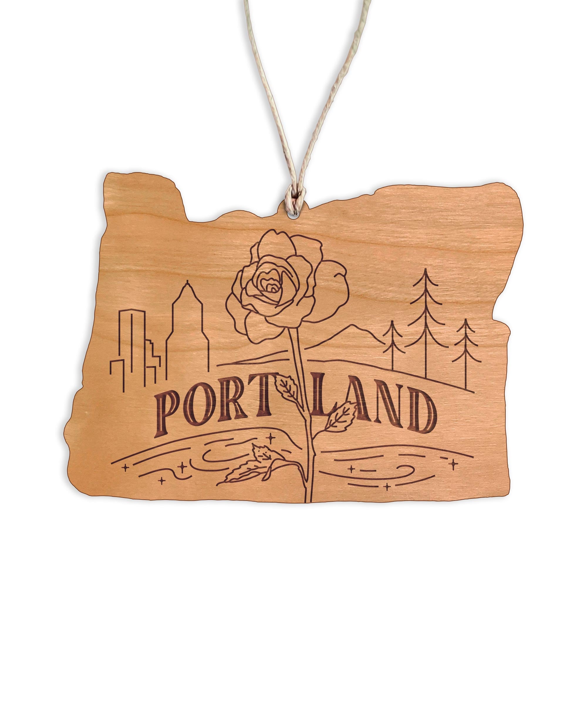 Portland Rose City Christmas Ornament
