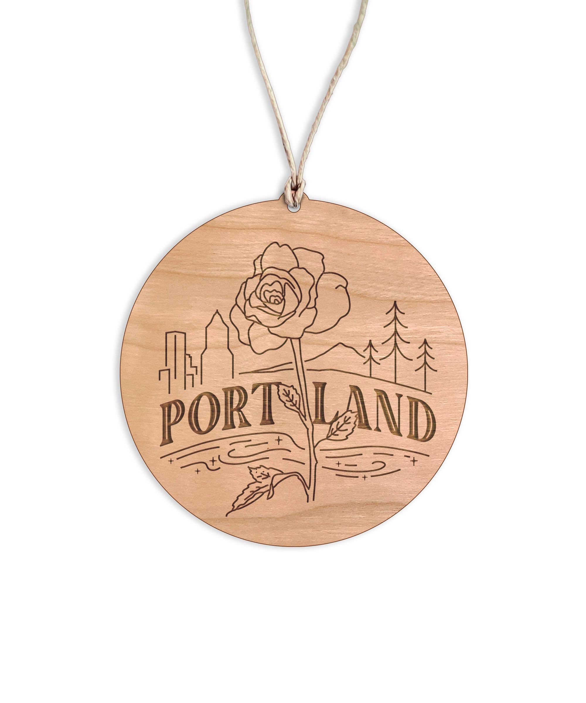 Portland Rose City Round Christmas Ornament