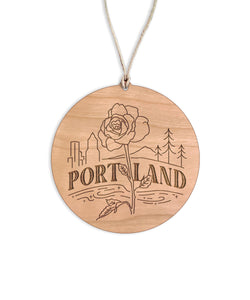 Portland Rose City Round Christmas Ornament