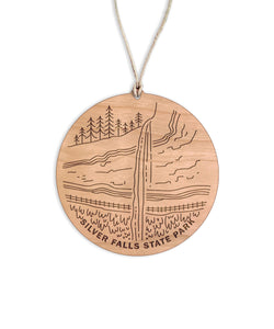 Silver Falls Round Christmas Ornament