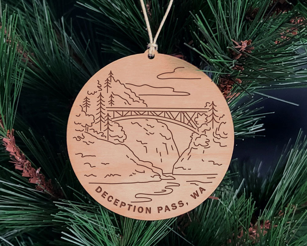 Deception Pass Round Christmas Ornament