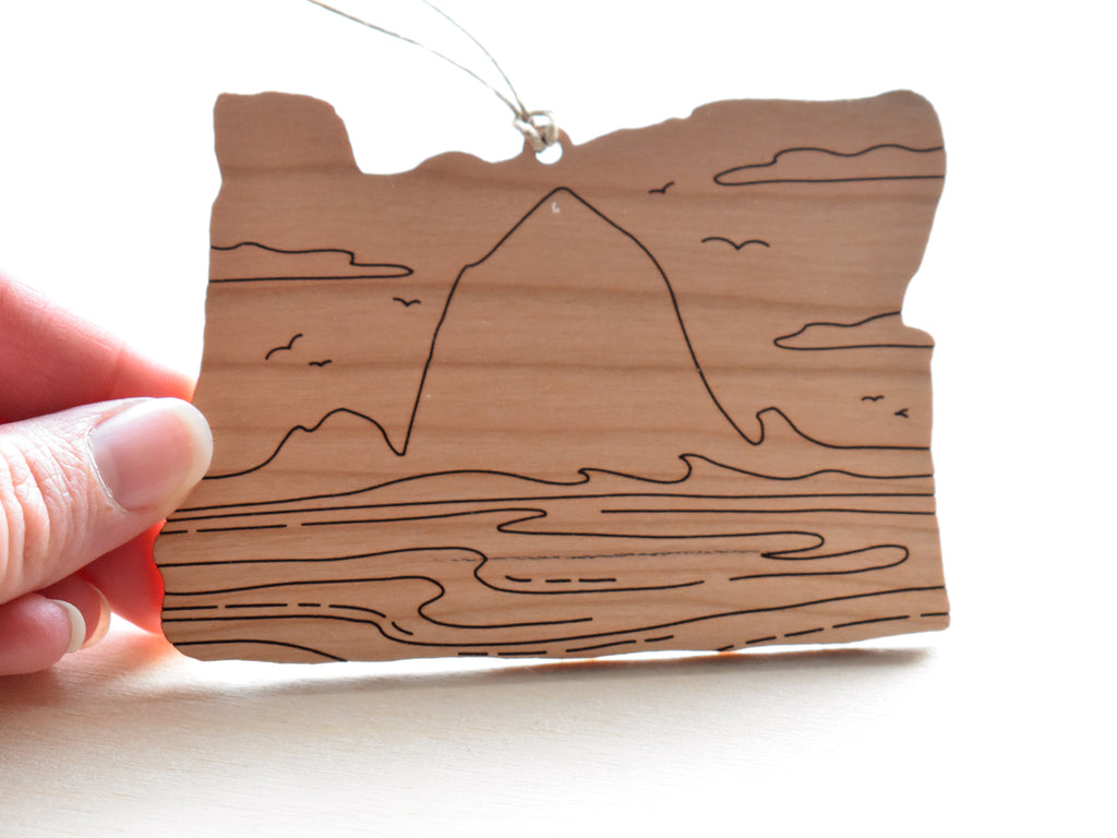 Haystack Rock Christmas Ornament