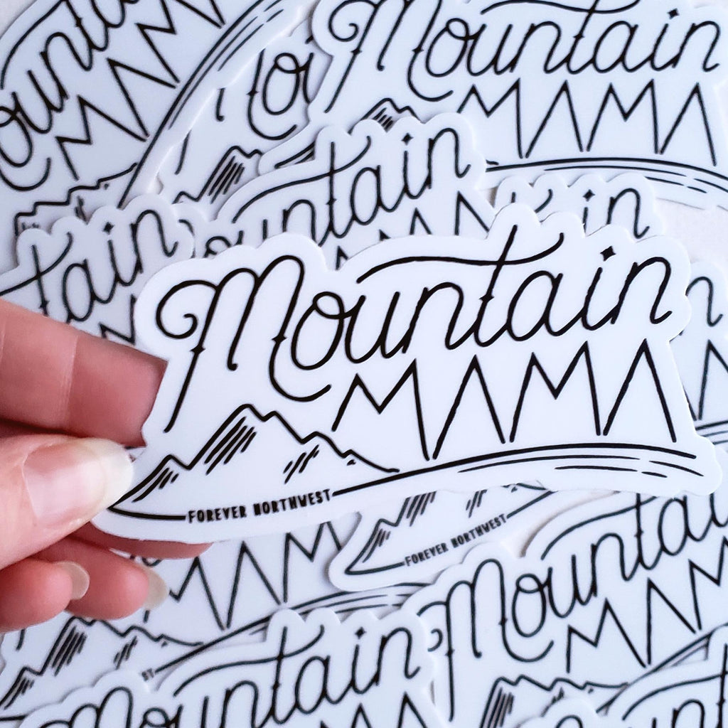 Mountain Mama Sticker - White