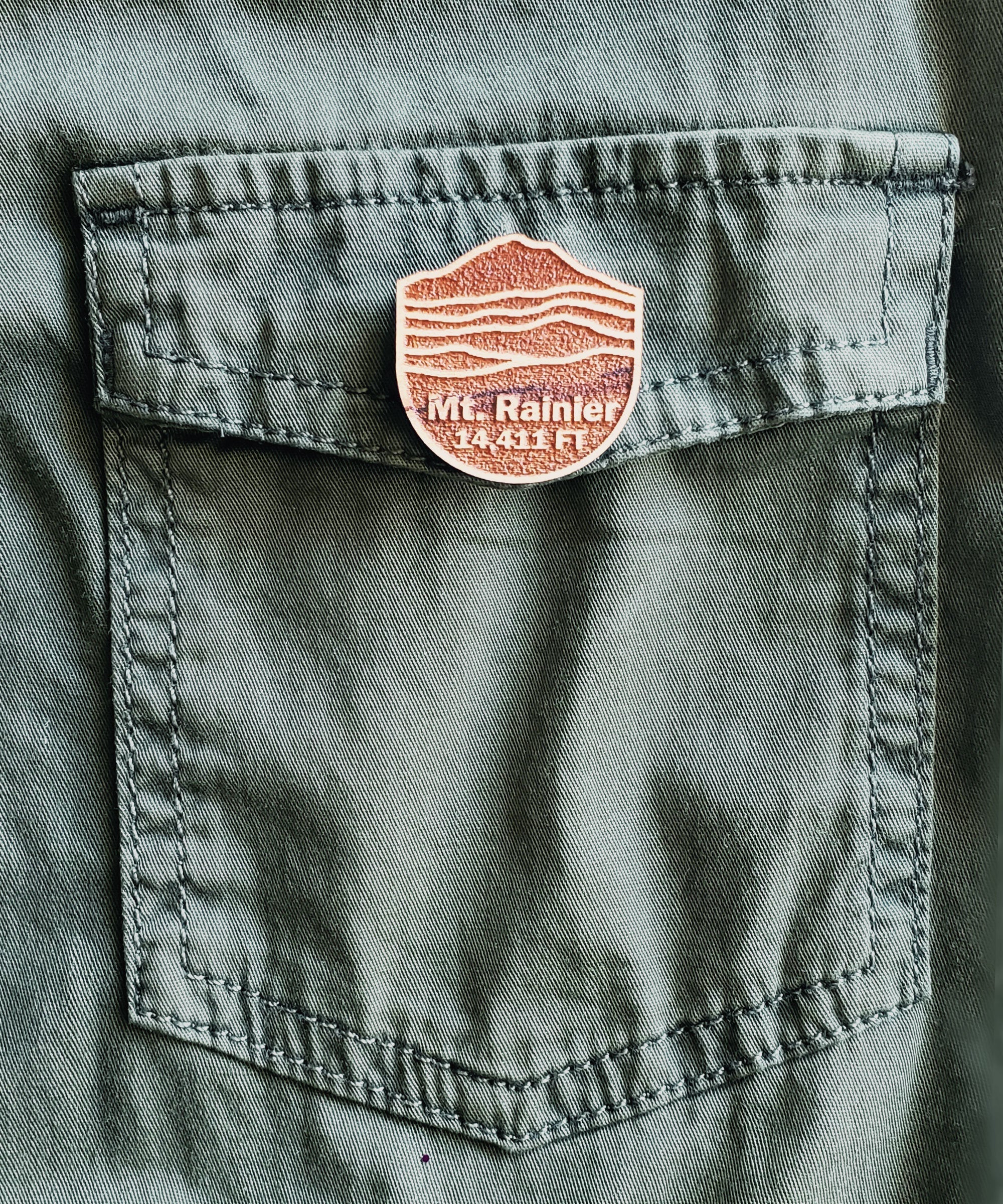 Mt Rainier Wooden Pin