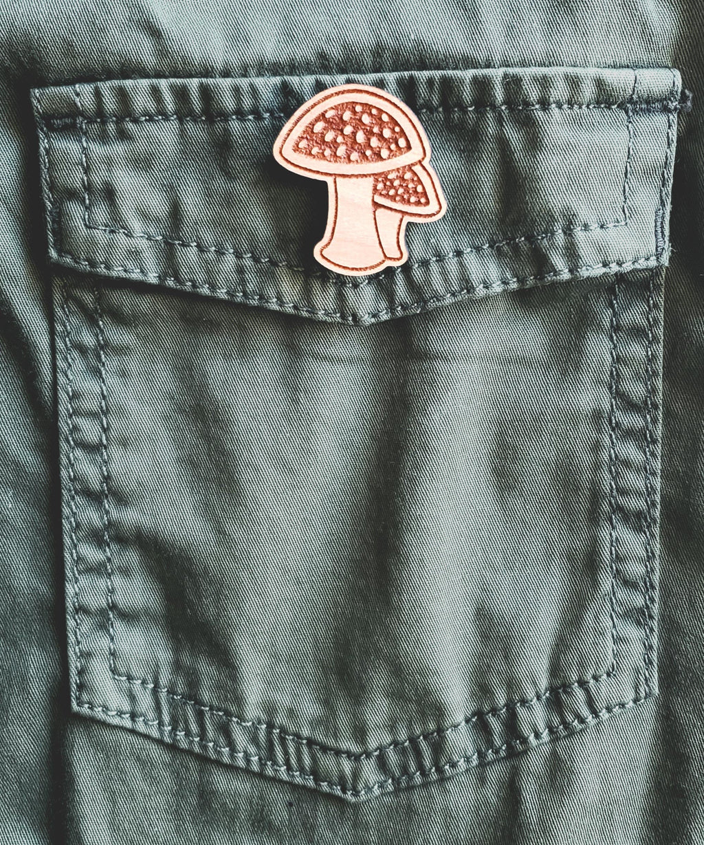 Mushroom Wooden Pin
