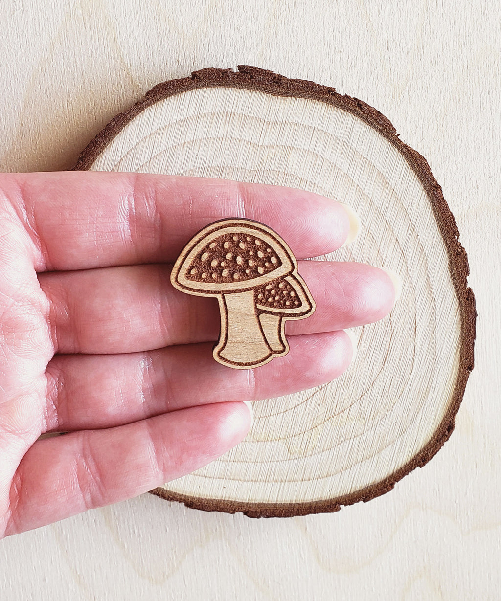 Mushroom Wooden Pin