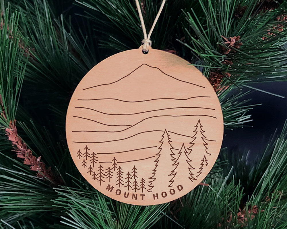 Mt. Hood Round Christmas Ornament