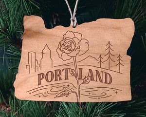 Portland Rose City Christmas Ornament