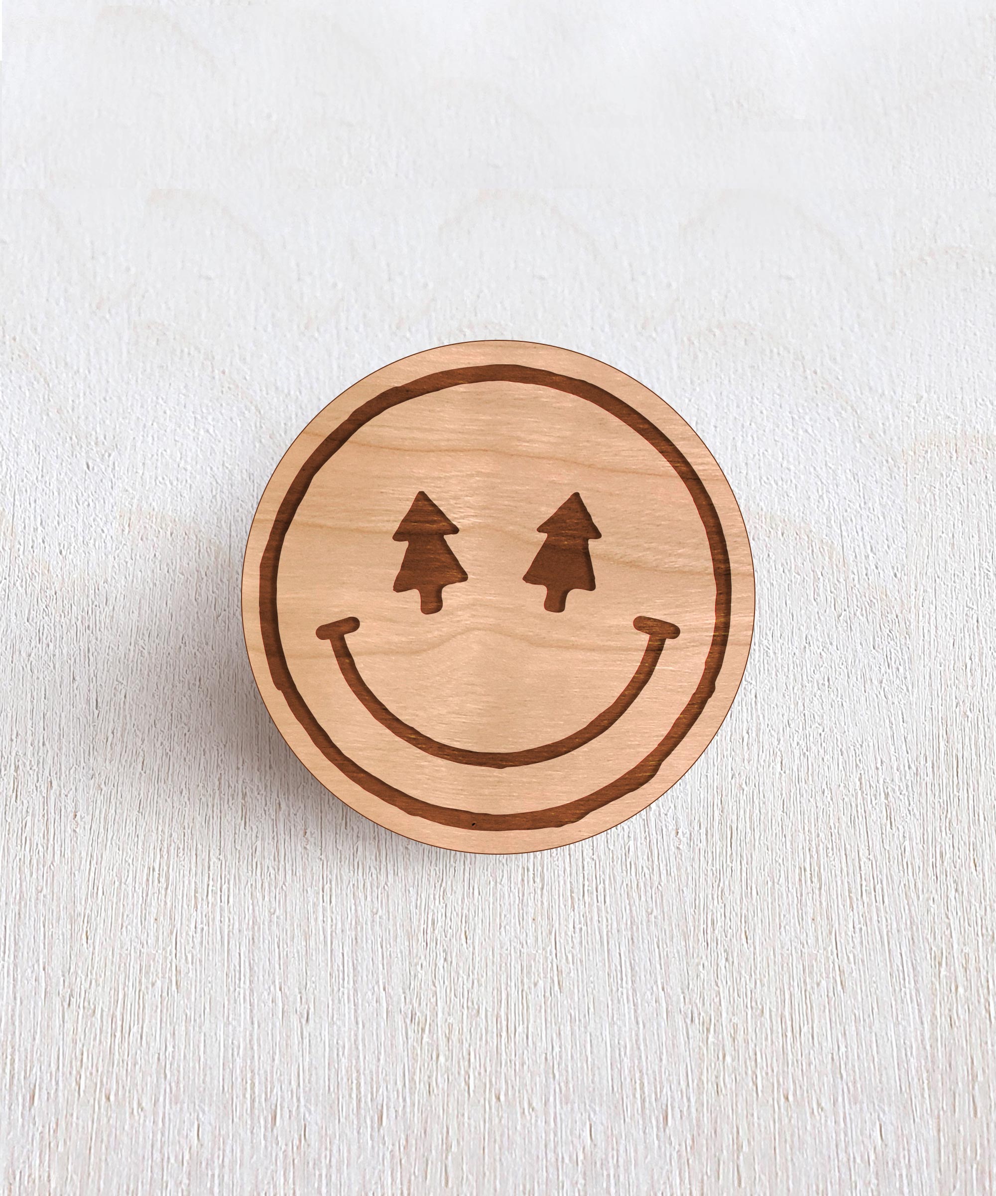 Smiley Face Wooden Pin