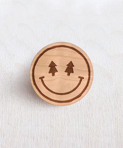 Smiley Face Wooden Pin