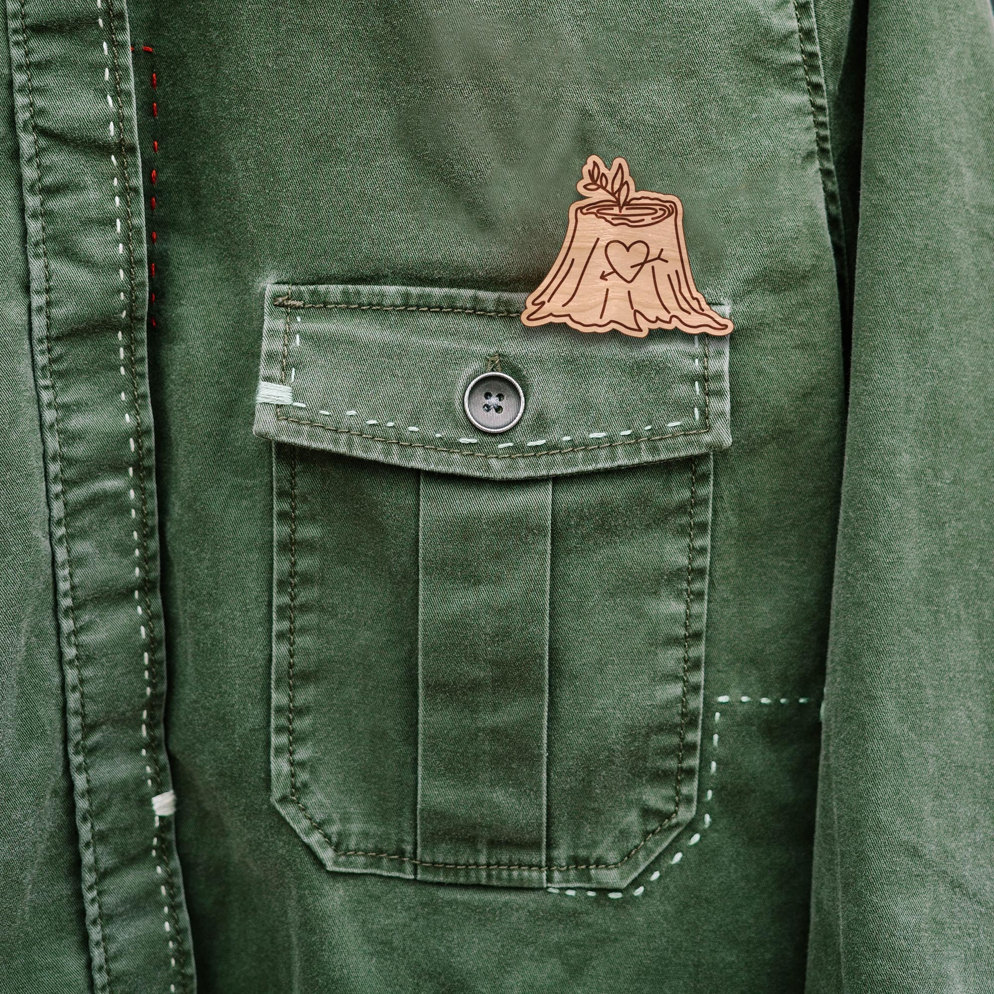 Rooted in Love Wooden Pin