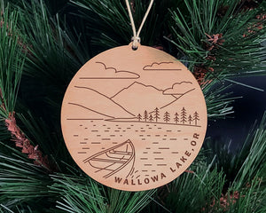 Wallowa Lake Round Christmas Ornament